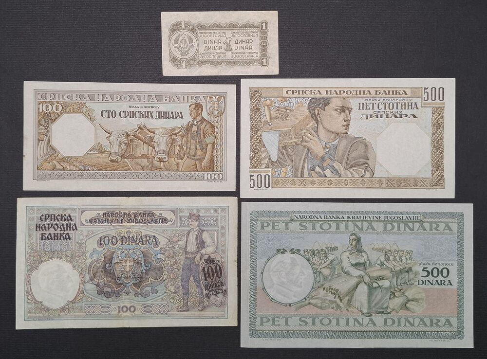 Yugoslavia - Group of 5 older issues - Mixed grades