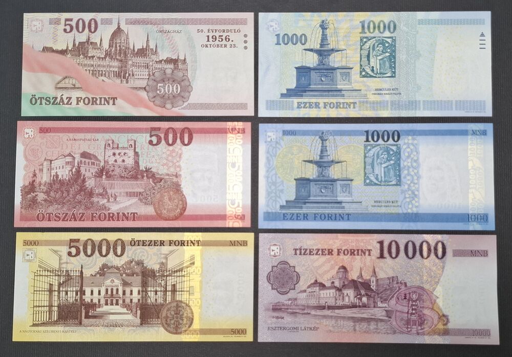 Hungary - Group of 6 notes - UNC-/UNC