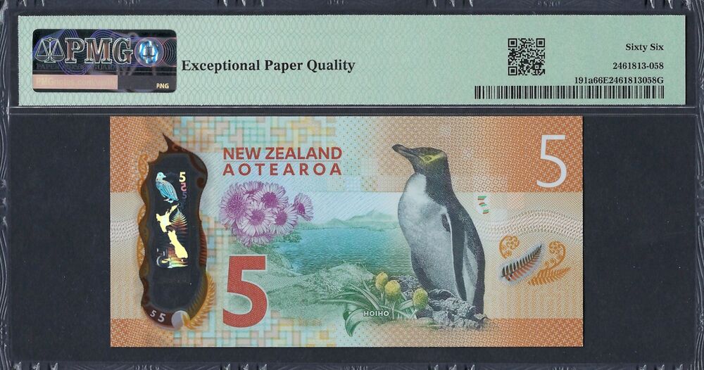 New Zealand - 5 Dollars 2015 - Pick # 191a - PMG 66 EPQ