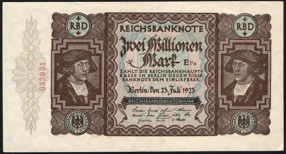 Germany - 2 Millionen Mark 1923 - Pick # 89 - AU