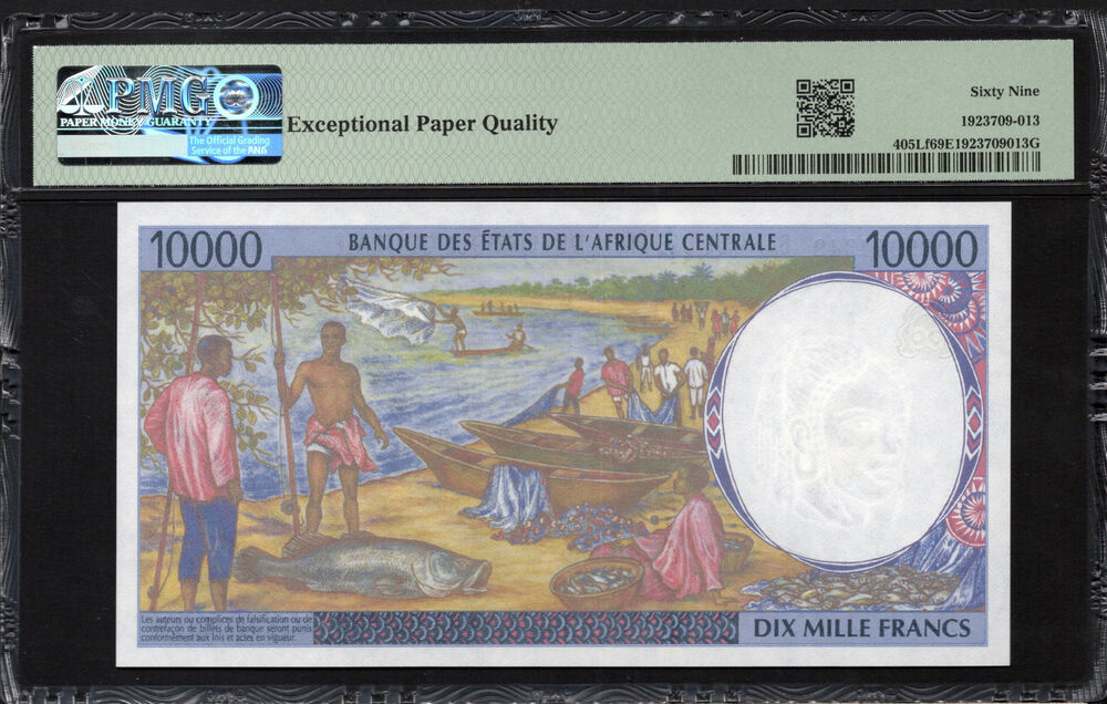 Central African States - Gabon - 10.000 Francs 2000 - Pick # 405Lf - PMG 69 EPQ