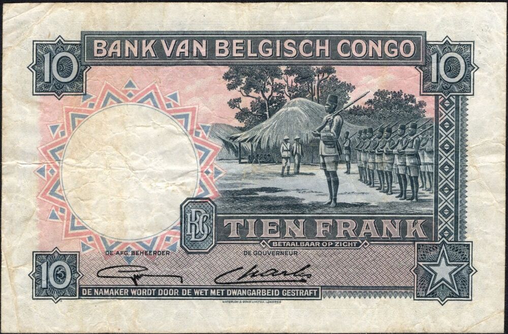 Belgian Congo - 10 Francs 1948 - Pick # 14E - F/VF
