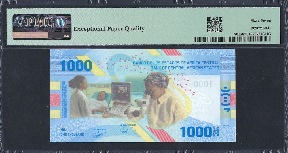 Central African States - 1.000 Francs 2020 - Pick # 701a - PMG 67 EPQ