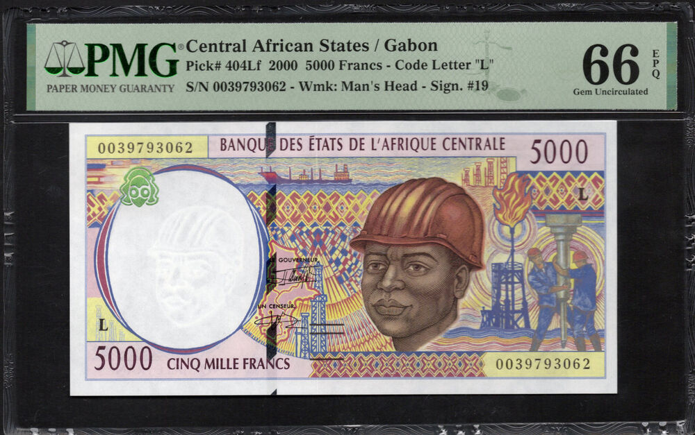 Central African States - Gabon - 5000 Francs 2000 - Pick # 404Lf