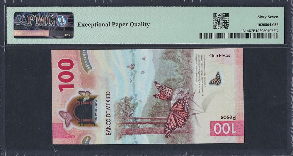 Mexico - 100 Pesos 2020 - Pick # 131a - PMG 67 EPQ