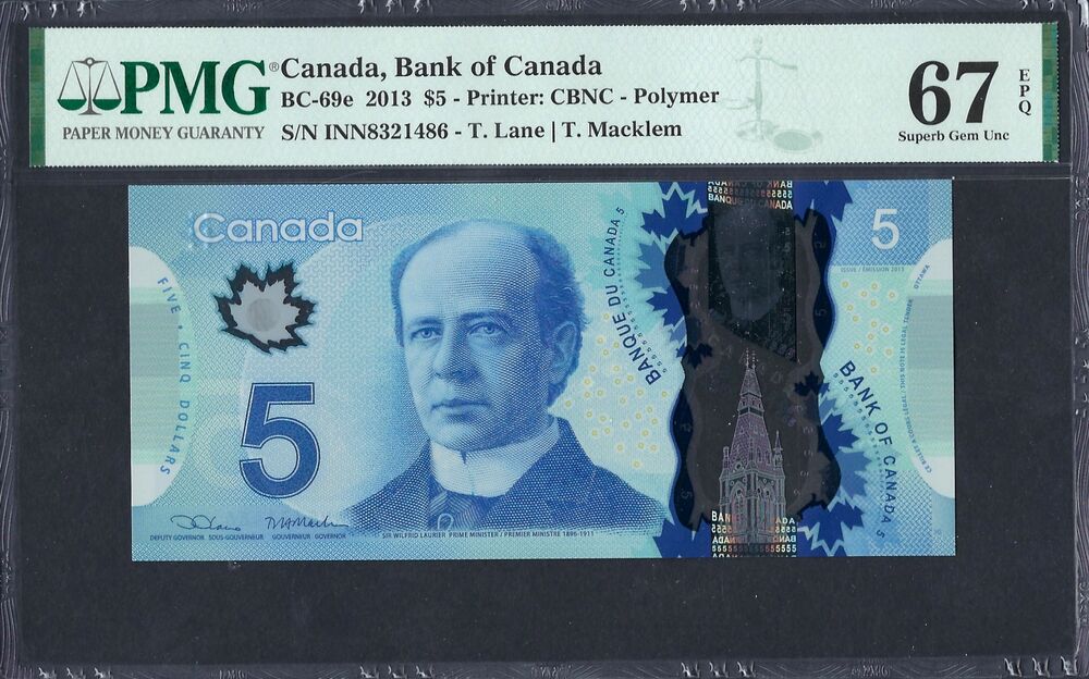 Canada - 5 dollars 2013 - Pick # 69e - PMG 67 EPQ