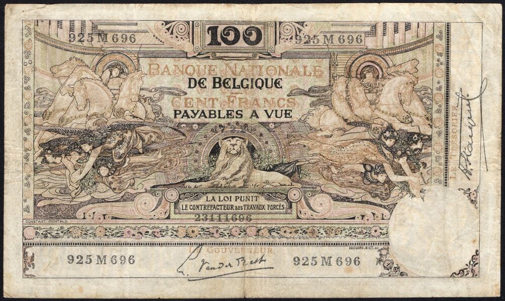 Belgium - 100 Francs 1920 - Pick # 78 - Fine