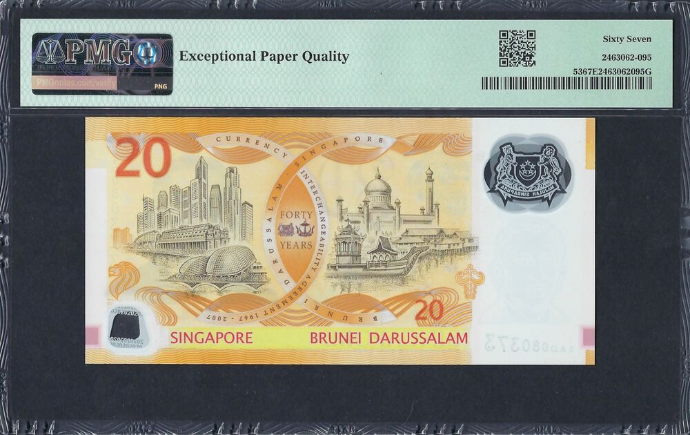 Singapore - 20 Dollars 2007 - Pick # 53 - PMG 67 EPQ