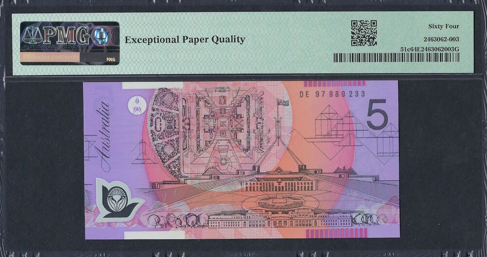Australia - 5 Dollars 1996 - Pick # 51c - PMG 64 EPQ