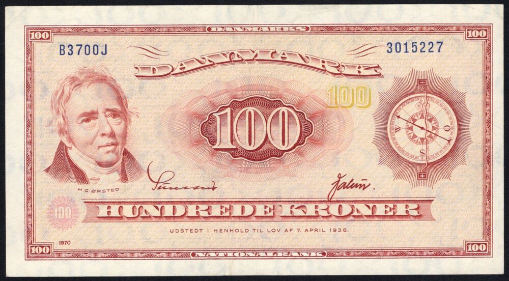 Denmark - 100 Kroner 1970 - Pick # 46f - VF