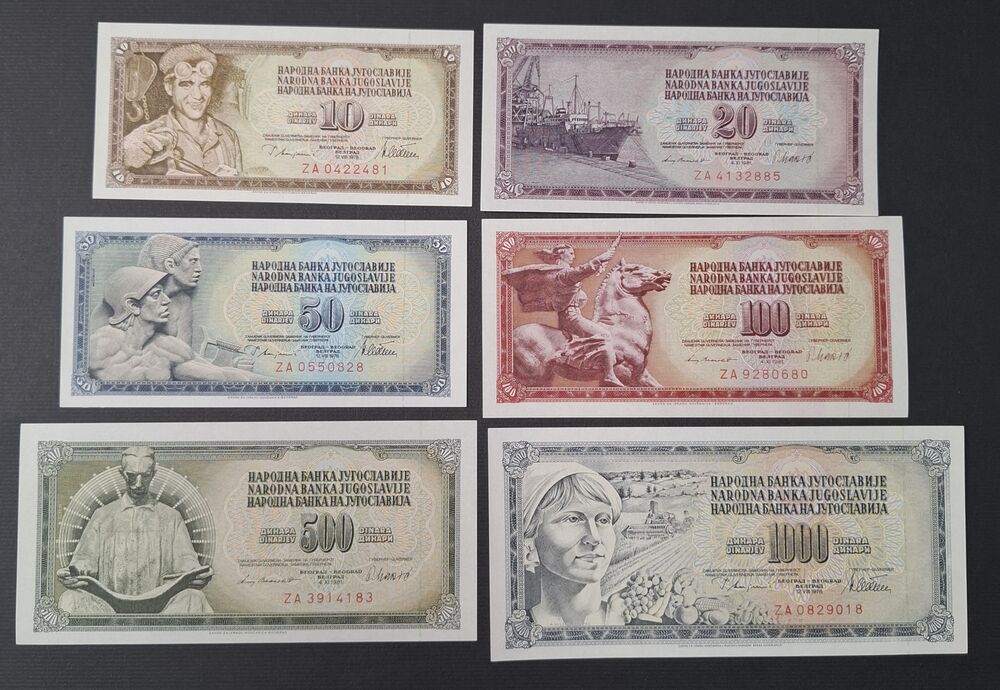 Yugoslavia - Group of 6 Replacements 1978/81 - UNC