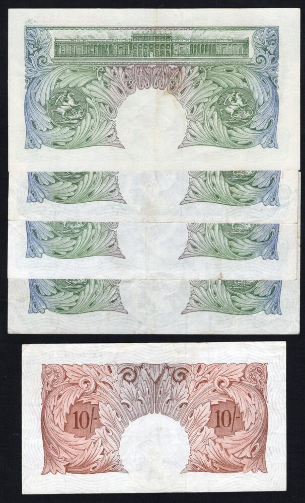 Great Britain - Brittania Series, 5 notes 1948-1960 - Pick # 368c & 369b