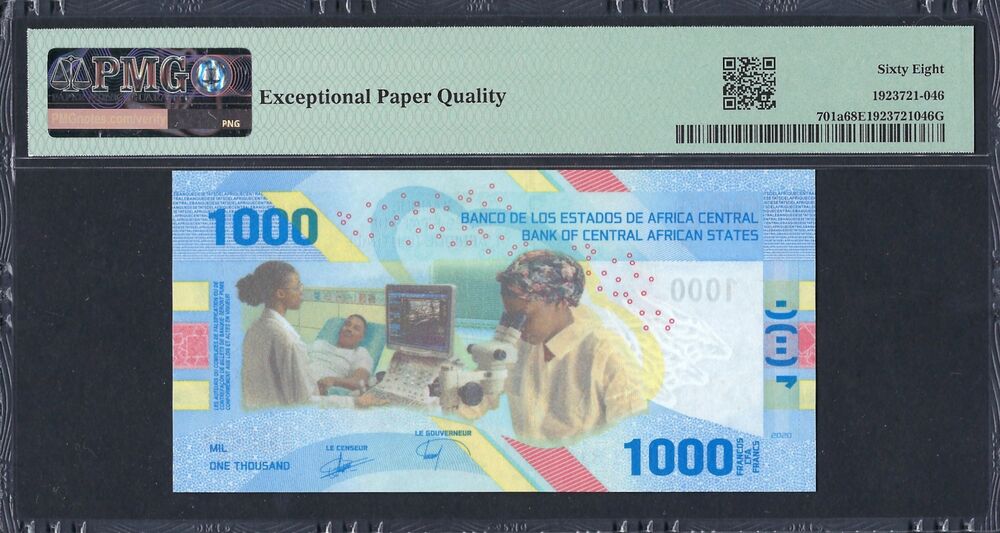 Central African Republic - 1.000 Francs 2020 - Pick # 701a - PMG 68 EPQ