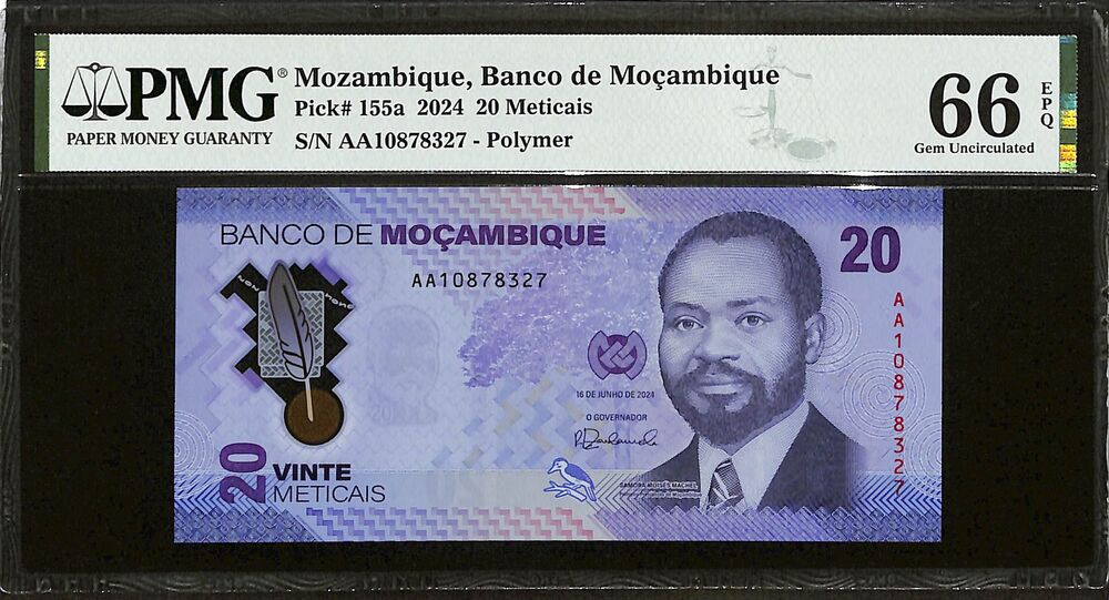 Mozambique - 20 Meticais 2024 - Pick # 155a - PMG 66 EPQ