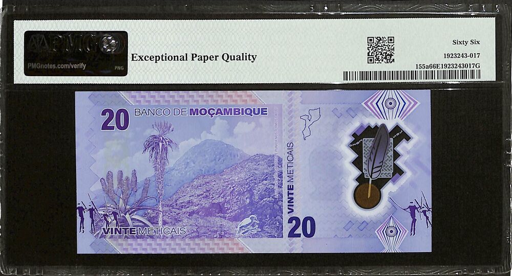 Mozambique - 20 Meticais 2024 - Pick # 155a - PMG 66 EPQ