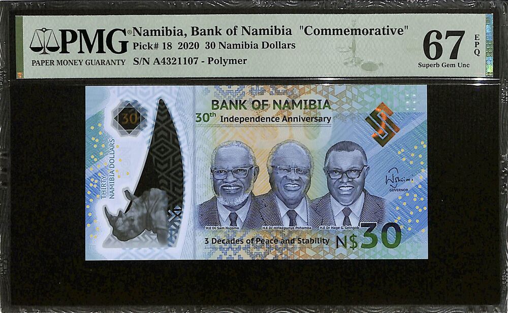Namibia - 30 Namibia 2020 - Pick # 18 - COMMEMORATIVE - PMG 67 EPQ