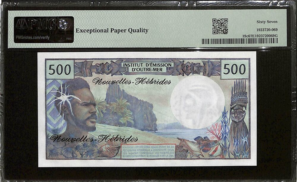 New Hebrides - 500 Francs ND (1979) - Pick # 19c - PMG 67 EPQ