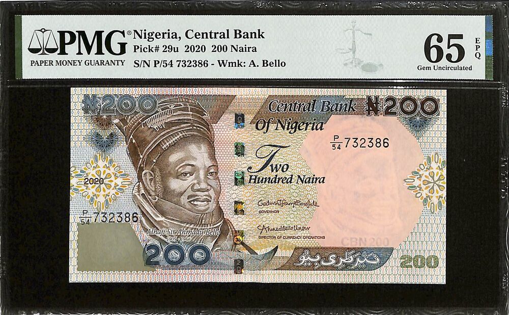 Nigeria - 200 Naira 2020 - Pick # 29u - PMG 65 EPQ