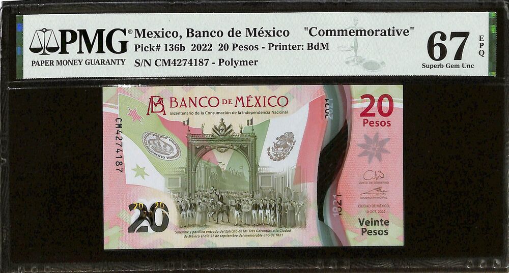 Mexico - 20 Pesos 2022 - Pick # 136b - COMMEMORATIVE - PMG 67 EPQ