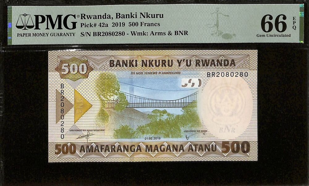 Rwanda - 500 Francs 2019 - Pick # 42a - PMG 66 EPQ