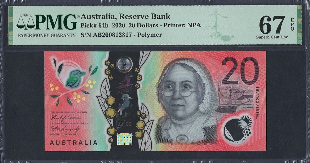 Australia - 20 Dollars 2020 - Pick # 64b - PMG 67 EPQ
