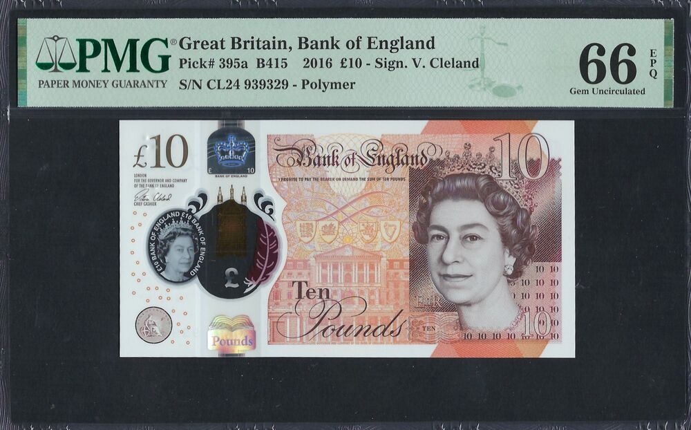 Great Britain - 10 Pounds 2016 - Pick # 395a - PMG 66 EPQ