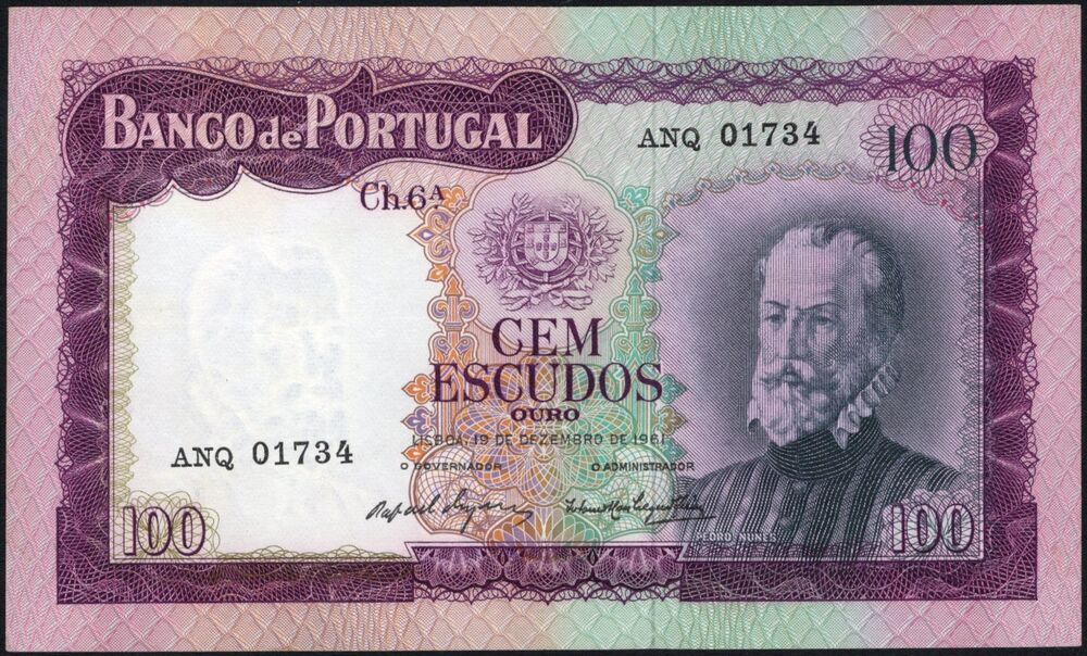 Portugal - 100 Escudos 1961 - Pick # 165 - VF/XF