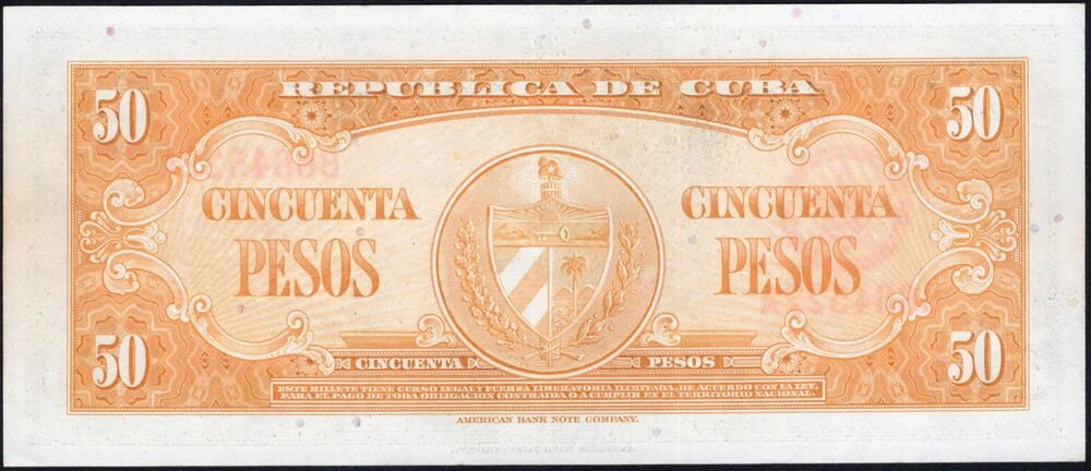Cuba - 50 Pesos 1958 - Pick # 81b - AU