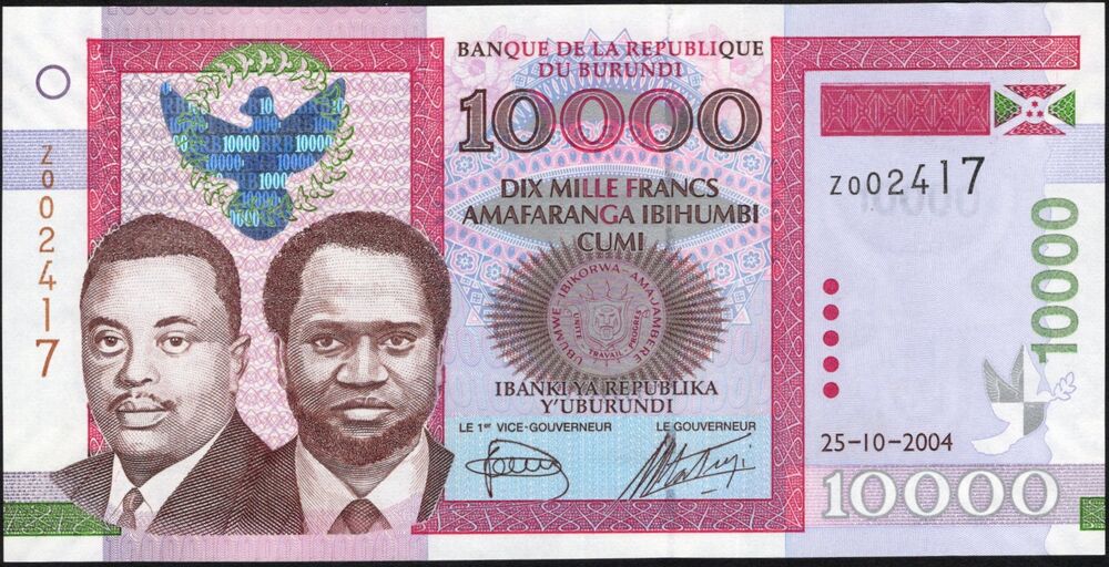 Burundi - 10.000 Francs 2004 - Pick # 43r* - UNC