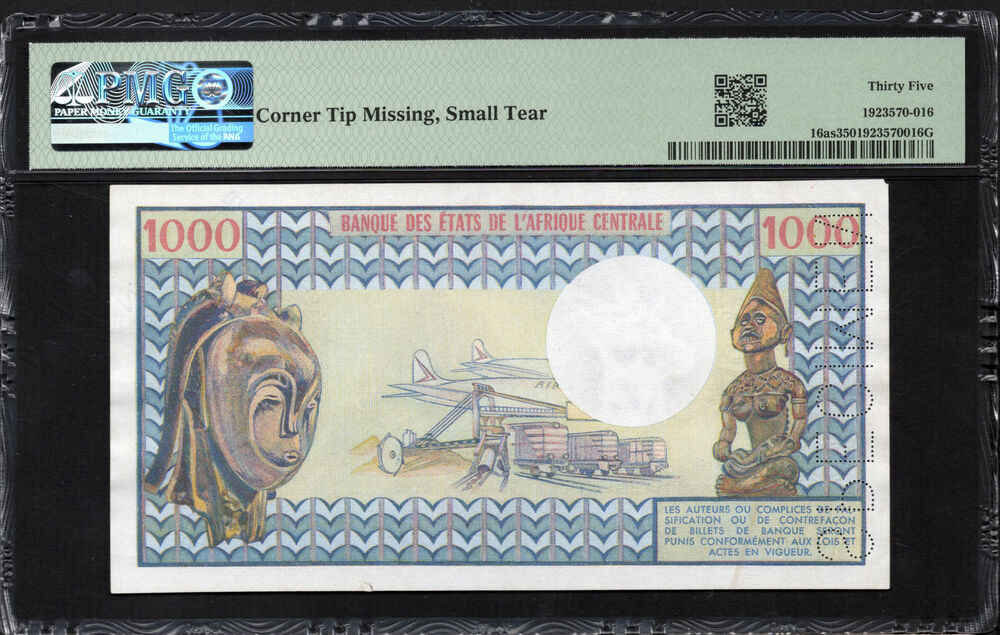 Cameroun - 1000 Francs ND (1974) - Pick # 16as - SPECIMEN - PMG 35