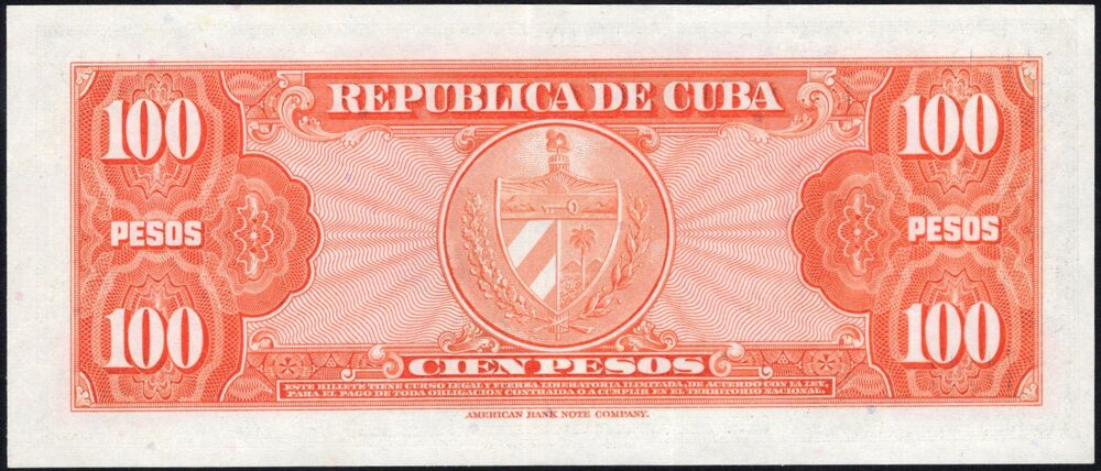Cuba - 100 Pesos 1959 - Pick # 93a - UNC-