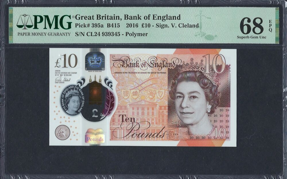 Great Britain - 10 Pounds 2016 - Pick # 395a - PMG 68 EPQ
