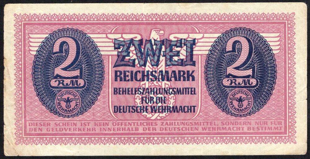Germany - 2 Reichsmark 1942 - Pick # M37 - F/VF