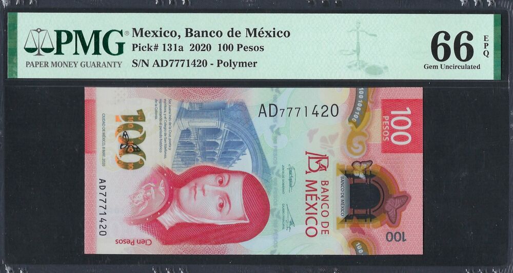 Mexico - 100 Pesos 2020 - Pick # 131a - PMG 66 EPQ