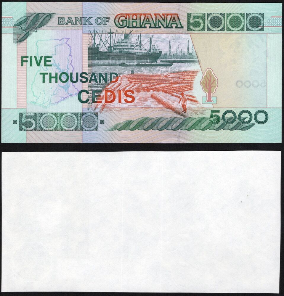 Ghana - 5000 Cedis 1996-2006, Underprint Proof - Pick # 34 - UNC