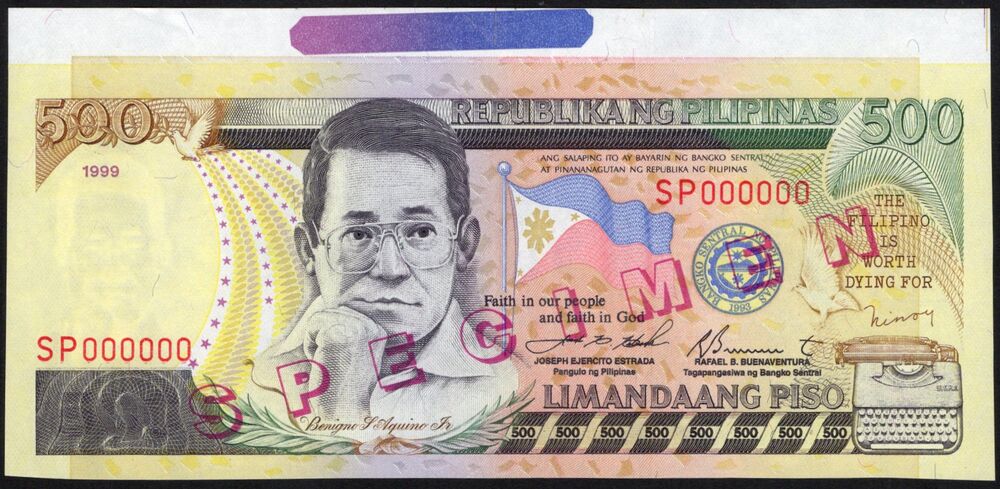 Philippines - 500 Piso 1999 - Pick # 189s - AU