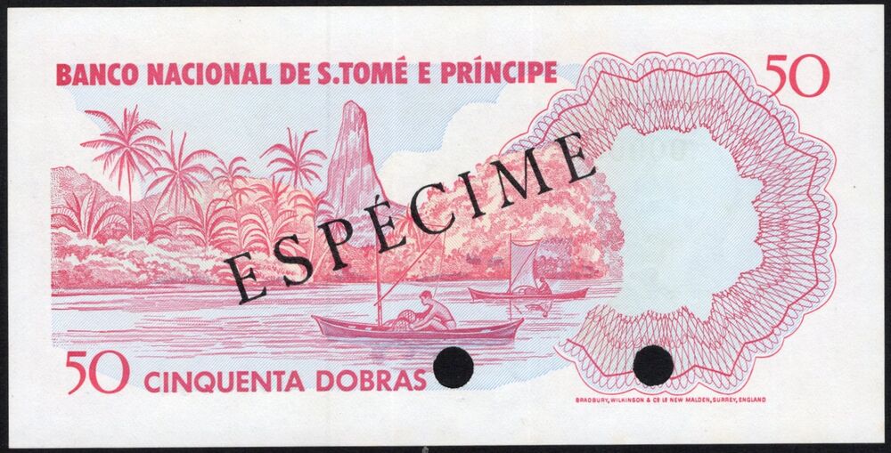 Saint Thomas - 50 Dobras 1977 - Pick # 52s - Specimen - UNC-
