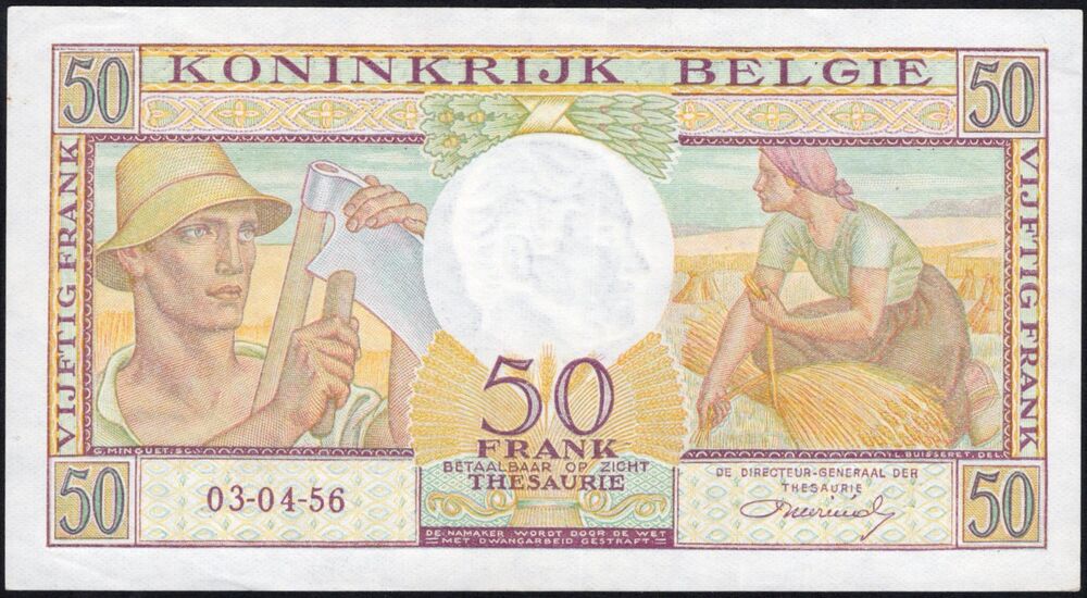 Belgium - 50 Francs 1956 - Pick # 133b - AU