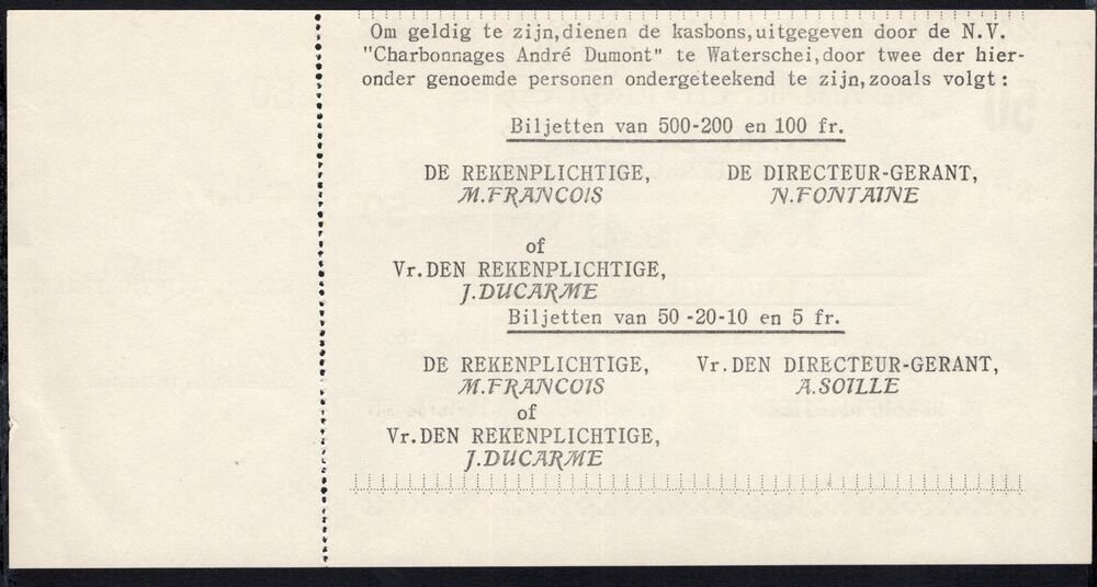 Belgium, Waterschei - 50 Frank 1940 - Pick # NL - AU