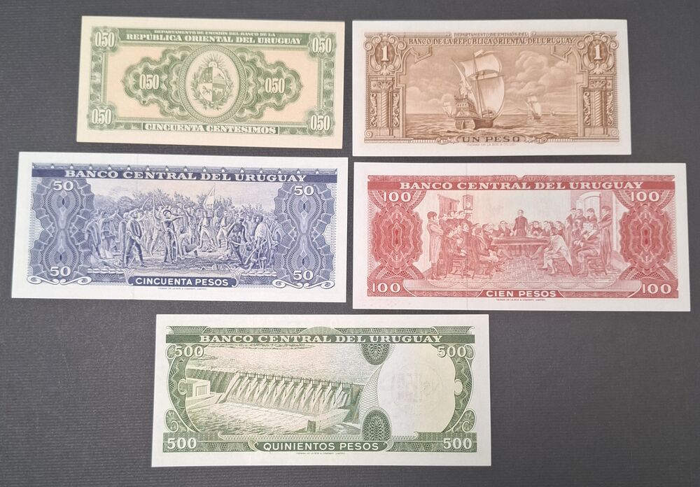 Uruguay - Group of 5 notes - UNC