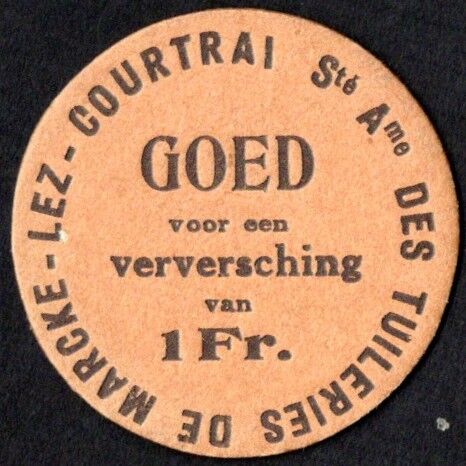 Belgium, Marcke - 1 Franc WWI - Pick # NL - AU