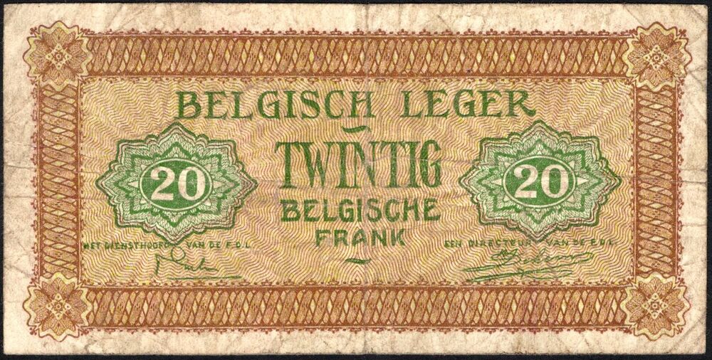 Belgium, Army - 20 Francs 1946 - Pick # M5 - aFine