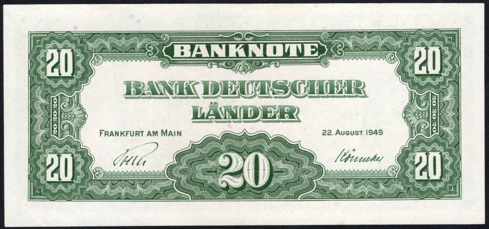 Germany - 20 Deutsche Mark 1949 - Pick # 17a - AU