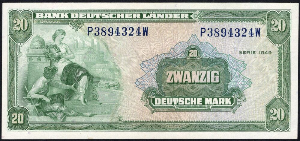 Germany - 20 Deutsche Mark 1949 - Pick # 17a - AU
