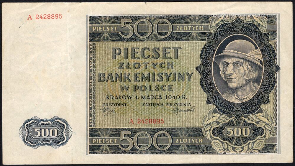 Poland - 500 Zlotych 1940 - Pick # 98 - VF