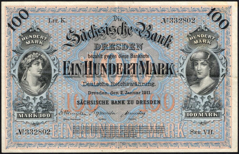 Germany - 100 Mark 1911 - Pick # S952b - VF