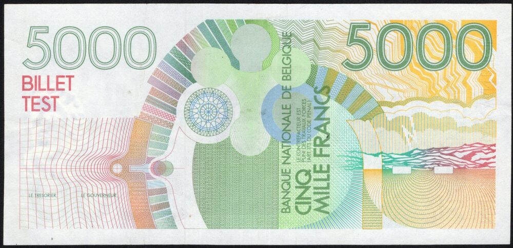 Belgium - Test Note 5000 Francs ND - Pick # NL - VF