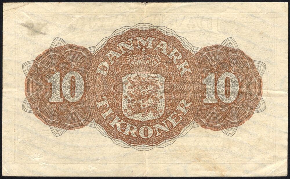 Denmark - 10 Kroner 1944 - Pick # 36 - VF