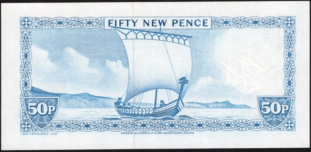 Isle of Man - 50 New Pence 1979 - Pick # 33 - UNC