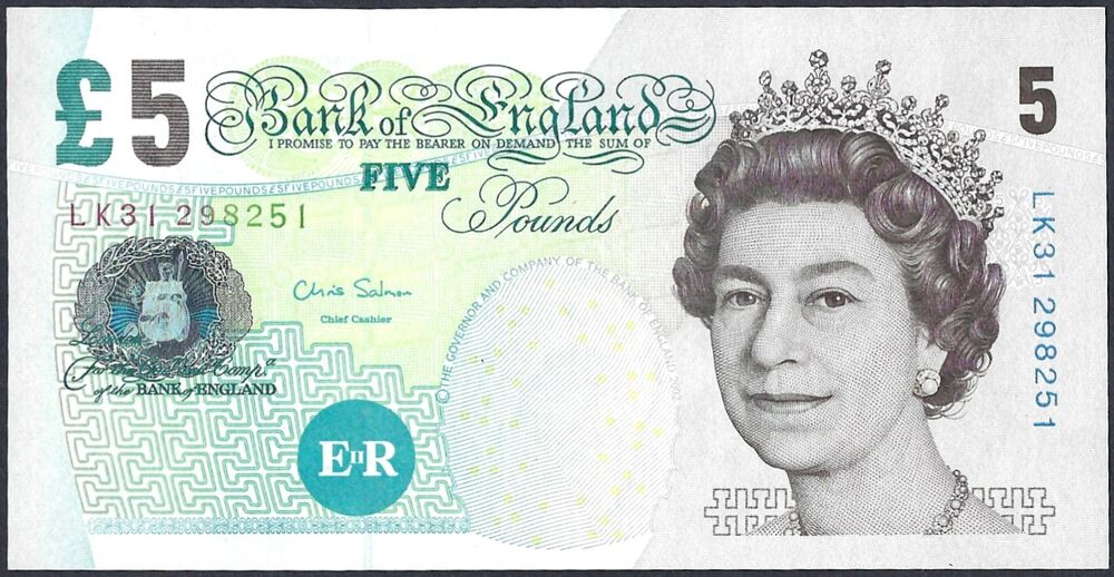 Great Britain - 5 Pounds 2002 - Pick # 391d - AU